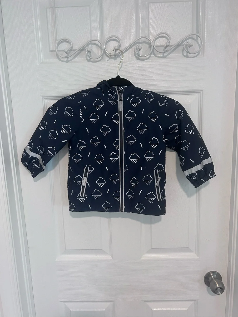 Honey King Kids Navy Cloud-Print Rain Jacket Size 2T